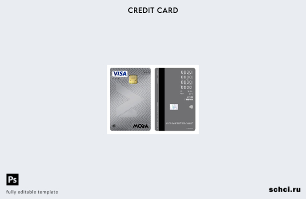 цифровая загрузка Мозамбик Moza Bank Visa классический шаблон кредитной вертикал